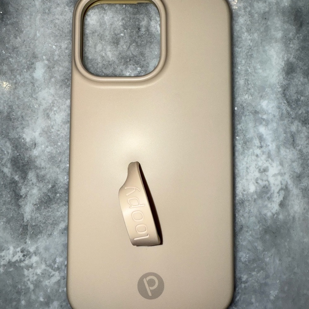 iPhone 14 Pro Max Loopy Case Beige Phone Case with Loop